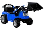 Mamido Dětský elektrický traktor Power s radlicí modrý