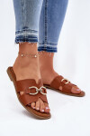 Dámské Plné Sandály S Dekorativním Detalem Hnědé Amiresna 39