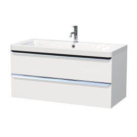 Koupelnová skříňka s umyvadlem Naturel Pavia 105x53x49 cm bílá mat chrom úchytka PAVIA3105ZCR PAVIA3105ZCR