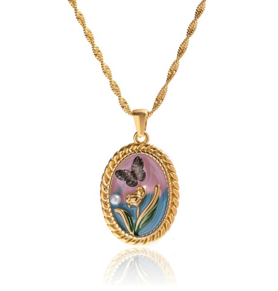 ELENYS Nostalgia Bloom – pozlacený náhrdelník 18K žluté zlato Délka: 50+5 cm / max. 55 cm