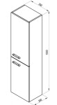 RAVAK - Chrome II Vysoká skříňka 39x150x29 cm, 2 dvířka, pravá, lesklá bílá X000001749
