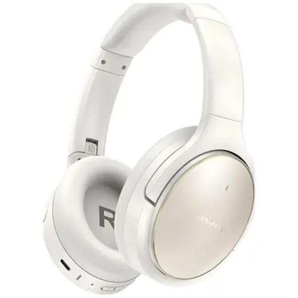 AWEI AT20 bílá / Bezdrátová sluchátka přes hlavu / ANC / Bluetooth 6.0 / výdrž 65 h (AT20)