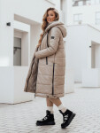 Dámská přechodná bunda ORVITA prošívaná s kapucí béžová FashionStreet TY5026 M