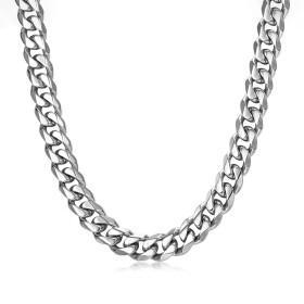 Pánský ocelový náhrdelník Erich, mm řetízek chirurgická ocel, Stříbrná cm mm