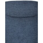 Židle jídelní, modrá látka a tmavě šedá látka v dekoru vintage kůže, černý kov, otočná P90°+ L90° s vratným mechanismem