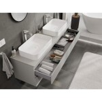 MEXEN/S - Orio koupelnová skříňka pod umyvadlo 160 cm s deskou, 2 zásuvky, šedá mat 91A10-16047-2-BFFC62