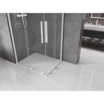 MEXEN/S - Velar Duo čtvercový sprchový kout 90 x 80, transparent, bílá 871-090-080-02-20