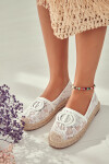 Dámské krajkové espadrilky s ozdobou Bíle Summer Dream 37