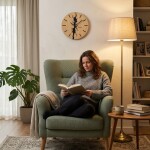 DumDekorace OAK SOUL , 30 cm dřevěné nástěnné hodiny – dubový design s efektem popraskaného dřeva