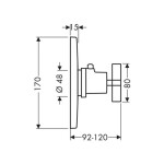 AXOR - Citterio Highflow termostatická baterie pod omítku, chrom 39716000