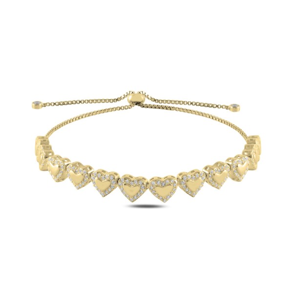 LUNICA Stříbrný náramek srdíčka 0058 0458