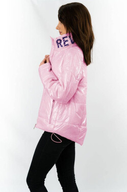 Krátká růžová prošívaná dámská bunda se stojáčkem model 16146853 růžová S'WEST