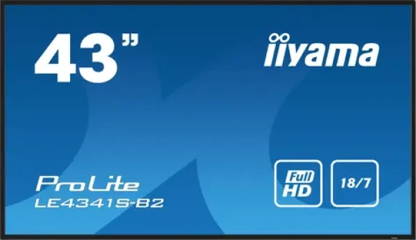43" IIYAMA LE4341S-B2 černá / IPS / 1920x1080 / 16:9 / 8ms / 1200:1 / 350cd / repro / VGA / HDMI (LE4341S-B2)