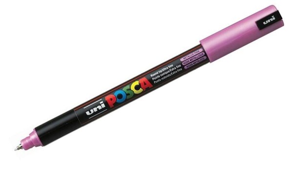 Akrylový popisovač Uni Posca 1MR 0,7 mm trubičkový hrot, metalický růžový