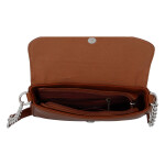 Trendová dámská menší koženková kabelka Ibis, koňaková