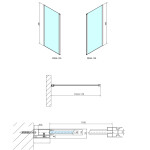 POLYSAN - MODULAR SHOWER stěna k instalaci na zeď, pro připojení otočného panelu, 1200 MS3A-120