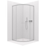 CERANO - Sprchový kout Orso L/P - 6 mm - čtvrtkruh - R550 - chrom, transparentní sklo - 80x80x195 - posuvný CER-476852