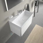 DURAVIT - DuraSquare Umyvadlo 800x470 mm, bez přepadu, s otvorem pro baterii, DuraCeram, WonderGliss, bílá 23538000411