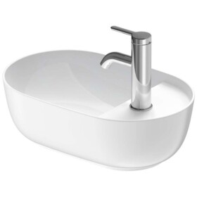 DURAVIT - Luv Umývátko na desku, 42x27 cm, bez přepadu, s otvorem pro baterii, bílá/matná bílá 0381422600