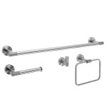 REA - Sada koupelnových doplňků GRID Brush Nickel 4 díly REA-06602