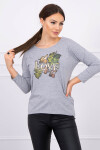 Blouse with Love print gray UNI