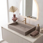 REA - Umyvadlo z litého mramoru GOYA TAUPE 70CM REA-U4414