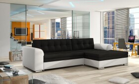 Sedací souprava Conforti Provedení: Pravá varianta, látka: Sawana 14 black / Soft 017 white
