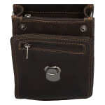 Malá pánská kožená taška na opasek Yolande Green Wood tmavě hnědá
