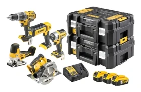 DeWalt DCK500P3T-QW / Sada Aku nářadí: DCD796 + DCF887 + DCS335 + DCS570 + DCL050 / 3x 18V 5.0Ah (DCK500P3T-QW)