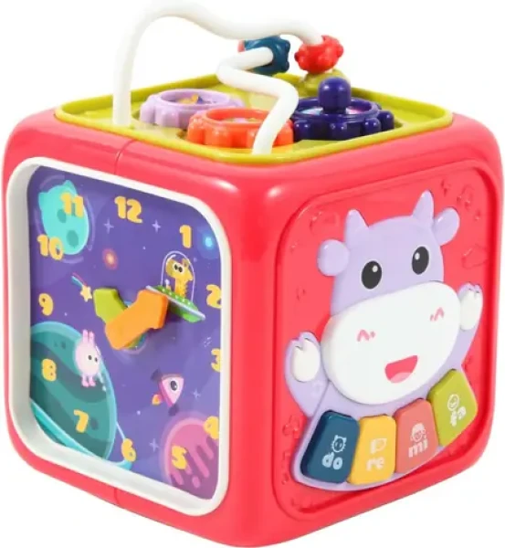 CHIPOLINO Motorická kostka 6v1 Animals červená