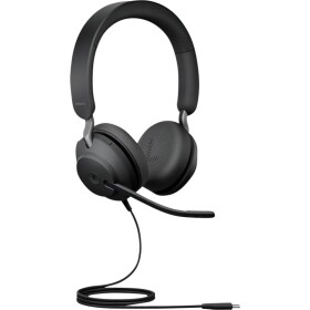 Jabra Evolve2 40 SE Headset otevřená (On Ear) kabelová stereo černá headset, regulace hlasitosti, Vypnutí zvuku mikrofonu Počítače