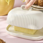 Ib Laursen Máslenka Mynte Butter Cream, krémová barva, keramika