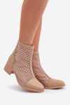 Dámské Síťované Boty Na Podpatku Béžové Lithyia 40
