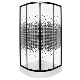 KERRA - Sprchový kout s vaničkou Pixel 90 (černý) 5907548117465