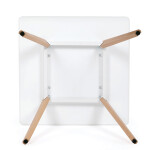 Jídelní stůl 80x80x75 cm, MDF, bílý matný lak, masiv buk