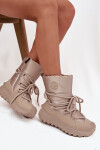 Kožené sněhule na platformě Lee Cooper LCJ-25-12-3663 béžovo-zlaté 39