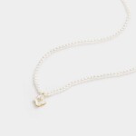 Choker perlový náhrdelník Léonie - perleťový květ, Zlatá Bílá 37 cm + 6 cm (prodloužení)