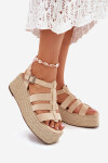 Dámské Sandály S Pásky A Pleteninou Béžové Pardauss 39