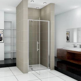 H K Sprchové otočné dveře MONO D1 80 × 185 cm – čiré sklo, chrom