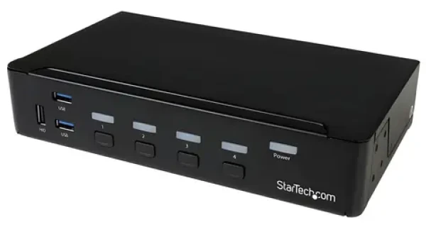 StarTech KVM přepínač 4x DisplayPort černá / KVM přepínač / 4K 60Hz / USB (SV431DPU3A2)