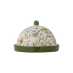 Bloomingville Keramická máslenka Bloomie Ø 16 cm, zelená barva, keramika