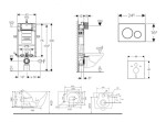 GEBERIT - Kombifix Set předstěnové instalace, klozetu Gaia a sedátka softclose, tlačítko Sigma20, nerez SANI15CA6102