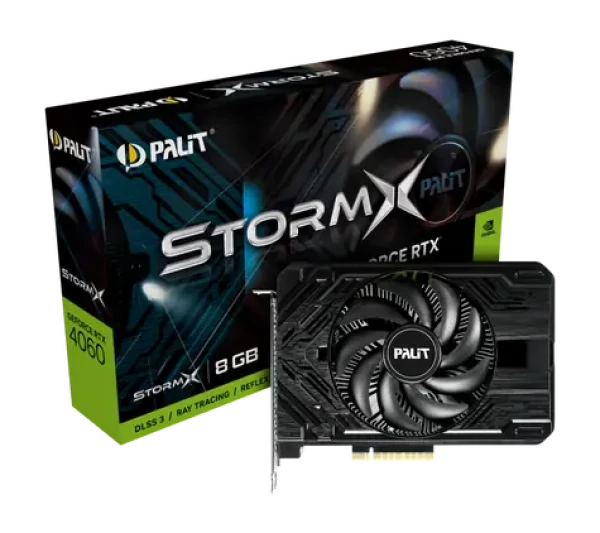 PALIT GeForce RTX 4060 Storm X 8GB / 1830 - 2460 MHz / 8GB GDDR6 / 128-bit / 1x HDMI + 3x DP / 115W (8) (NE64060019P1-1070F)