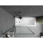 MEXEN/S - Next L vanová zástěna FIX 90 x 150, černá vzor, grafit kartáčovaná 895-090-000-03-70-66