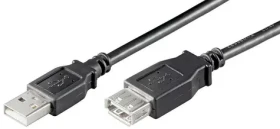MicroConnect kabel USB2.0 A (M) - USB2.0 A (F) 5m černá / 480Mbit/s (USBAAF5B)