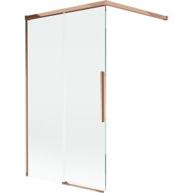 MEXEN/S - Rox vanová zástěna 2-křídlová posuvná 100 x 150, transparent, růžové zlato 8C9-100-003-60-00