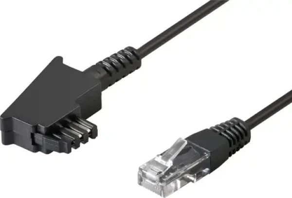 Goobay TAE-RJ45 propojovací kabel černý / Kabel / TAE-F - RJ-45 / 10 m / DSL/VDSL 100 Mbps (51235)