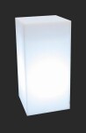 DumDekorace Bílý květináč TOWER-POT s osvětlením 70 cm