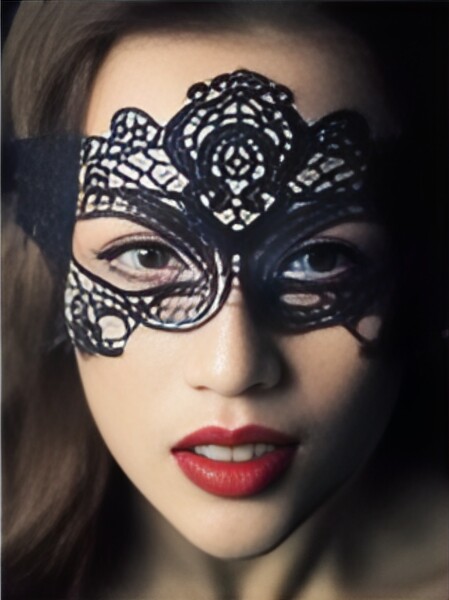 Ptakoviny.cz Škraboška krajková Queen - černá