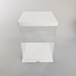 Cake star dortový box bílý hranatý 33x33x40cm - bez stuhy